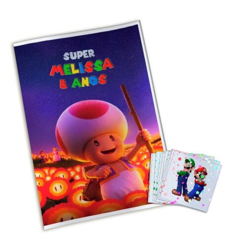 Álbum de Figurinhas Metalizadas Super Mario Bros
