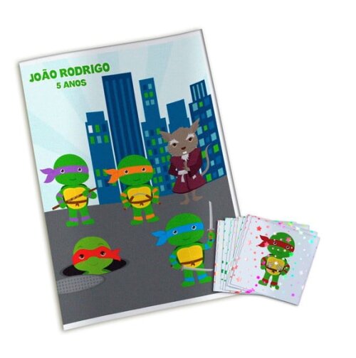 Álbum de Figurinhas Metalizadas Tartarugas Ninja
