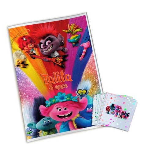 Álbum de Figurinhas Metalizadas Trolls 2