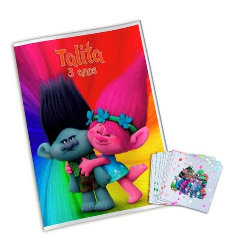 Álbum de Figurinhas Metalizadas Trolls
