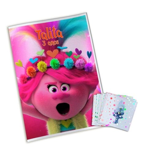 Álbum de Figurinhas Metalizadas Trolls 2