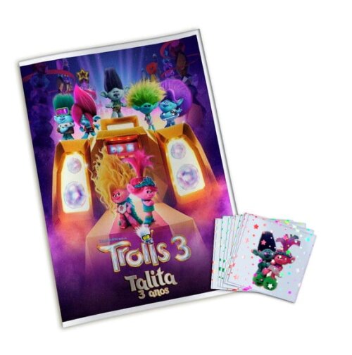 Álbum de Figurinhas Metalizadas Trolls 3