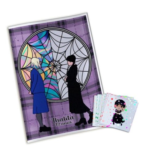 Álbum de Figurinhas Metalizadas Wandinha Addams