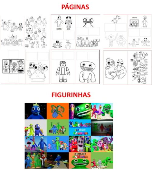Álbum de Figurinhas Rainbow Friends e Garten Of Banban
