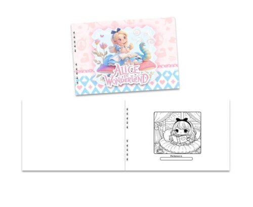 Caderno Colorir 15x21cm Capa Mole Alice País das Maravilhas