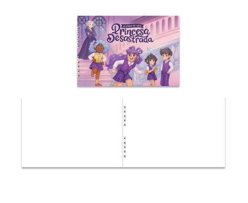 Caderno de Desenho 15x21cm Capa Mole Princesa Desastrada