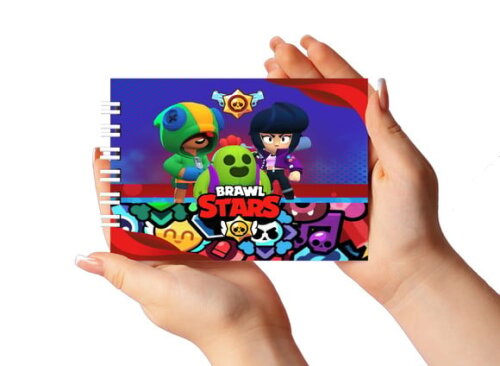 Caderno para Colorir 11x16cm Capa Dura Brawl Stars