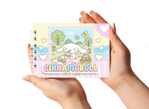 Caderno para Colorir 11x16cm Capa Dura Cinnamoroll