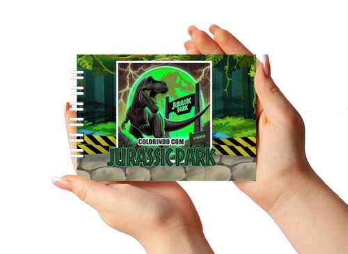Caderno para Colorir 11x16cm Capa Dura Jurassic Park