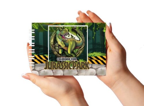 Caderno para Colorir 11x16cm Capa Dura Jurassic Park