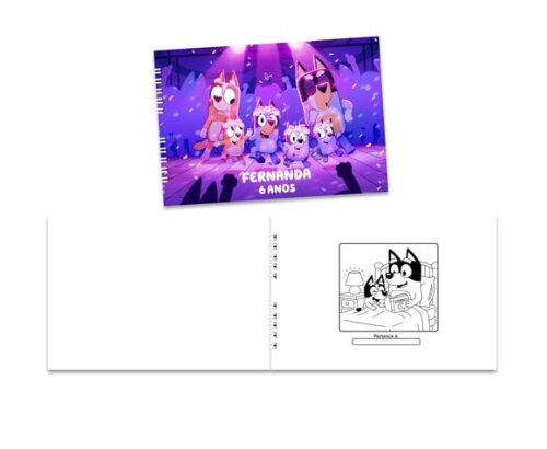 Caderno para Colorir 15x21cm Capa Mole Bluey
