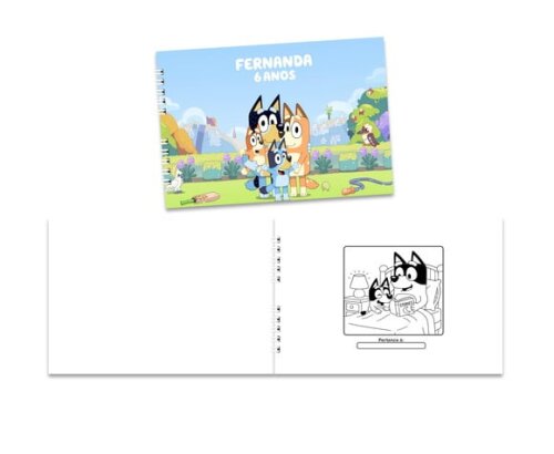 Caderno para Colorir 15x21cm Capa Mole Bluey