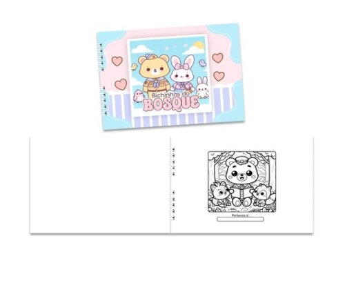 Caderno para Colorir 15x21cm Capa Mole Bosque