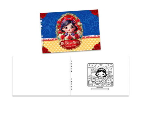 Caderno para Colorir 15x21cm Capa Mole Branca de Neve