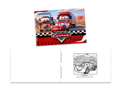 Caderno para Colorir 15x21cm Capa Mole Carros