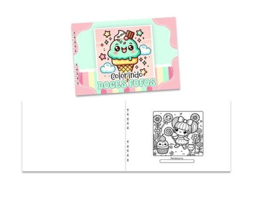 Caderno para Colorir 15x21cm Capa Mole Doces Fofos