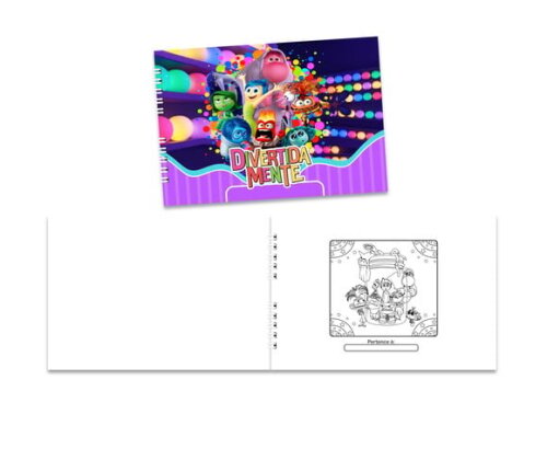 Caderno para Colorir 15x21cm Capa Mole Divertida Mente