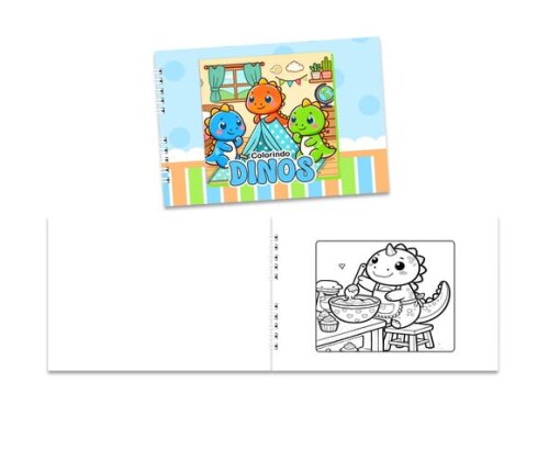 Caderno para Colorir 15x21cm Capa Mole Dinossauros