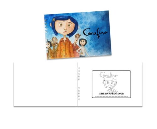 Caderno para Colorir 15x21cm Capa Mole Coraline
