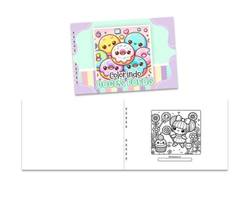 Caderno para Colorir 15x21cm Capa Mole Doces Fofos