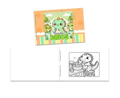 Caderno para Colorir 15x21cm Capa Mole Dinossauros