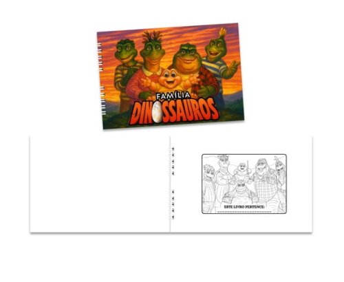 Caderno para Colorir 15x21cm Capa Mole Família Dinossauro