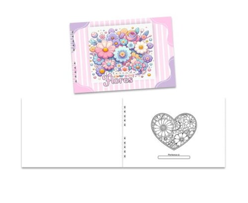 Caderno para Colorir 15x21cm Capa Mole Flores
