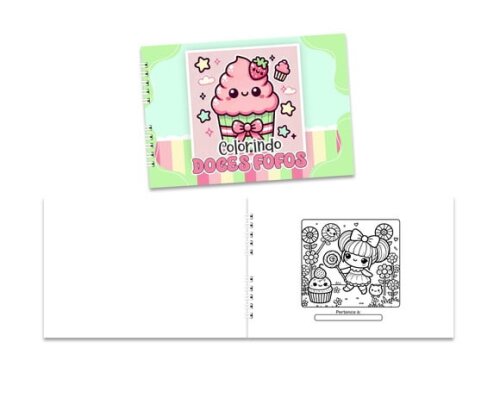 Caderno para Colorir 15x21cm Capa Mole Doces Fofos