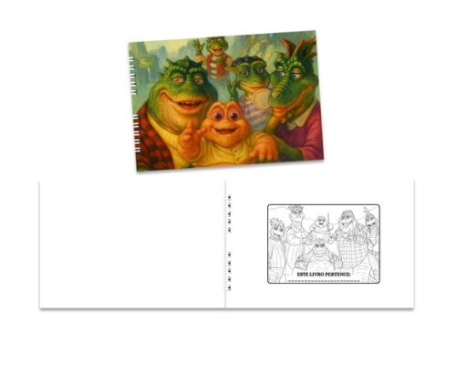 Caderno para Colorir 15x21cm Capa Mole Família Dinossauro