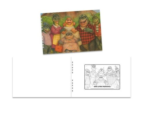 Caderno para Colorir 15x21cm Capa Mole Família Dinossauro