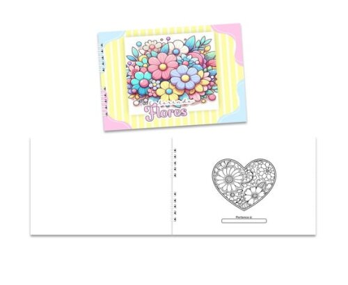 Caderno para Colorir 15x21cm Capa Mole Flores
