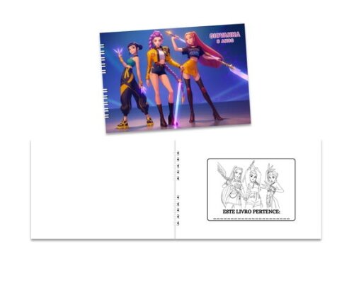 Caderno para Colorir 15x21cm Capa Mole Guerreiras do K-pop