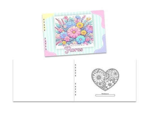 Caderno para Colorir 15x21cm Capa Mole Flores