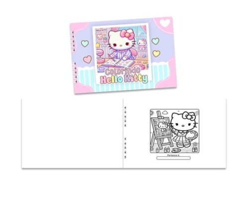 Caderno para Colorir 15x21cm Capa Mole Hello Kitty