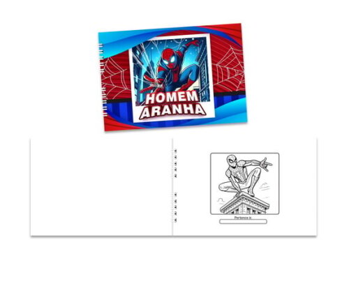 Caderno para Colorir 15x21cm Capa Mole Homem Aranha