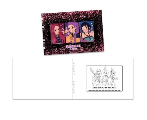 Caderno para Colorir 15x21cm Capa Mole Guerreiras do K-pop