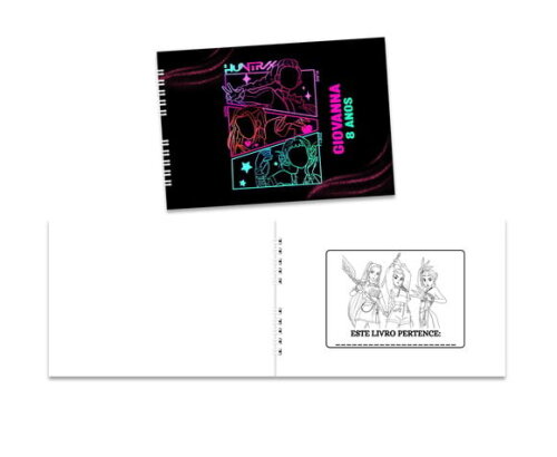 Caderno para Colorir 15x21cm Capa Mole Guerreiras do K-pop