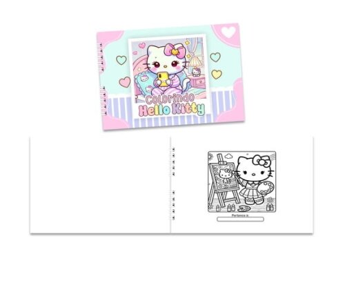Caderno para Colorir 15x21cm Capa Mole Hello Kitty