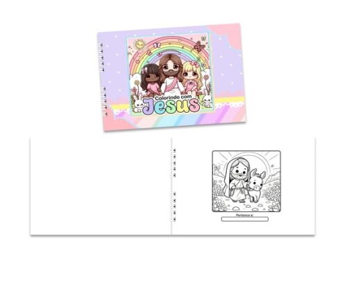 Caderno para Colorir 15x21cm Capa Mole Jesus