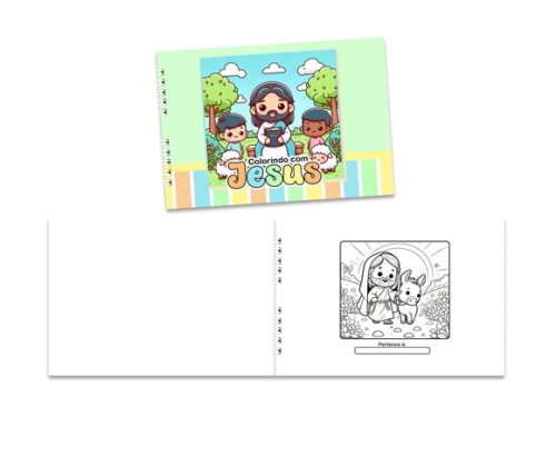 Caderno para Colorir 15x21cm Capa Mole Jesus
