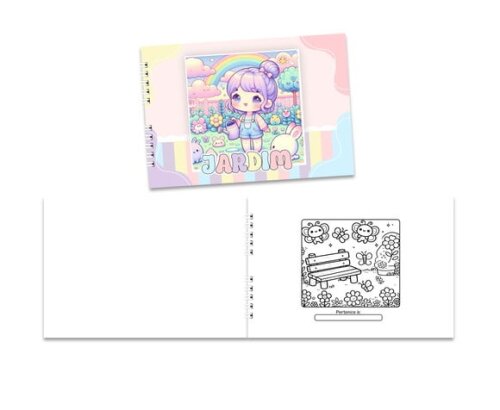 Caderno para Colorir 15x21cm Capa Mole Jardim