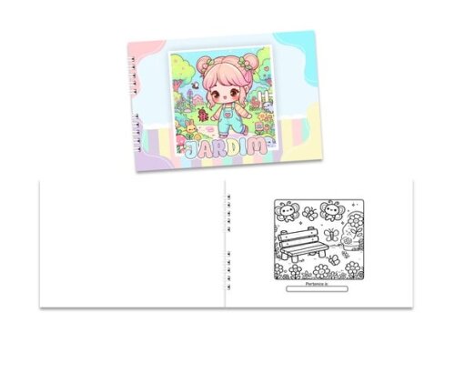 Caderno para Colorir 15x21cm Capa Mole Jardim