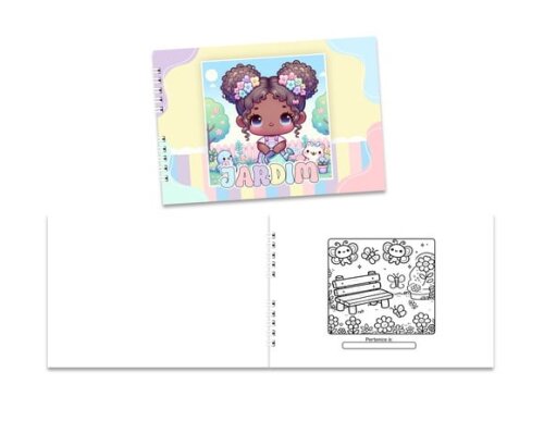 Caderno para Colorir 15x21cm Capa Mole Jardim