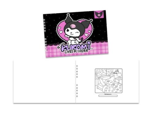 Caderno para Colorir 15x21cm Capa Mole Kuromi