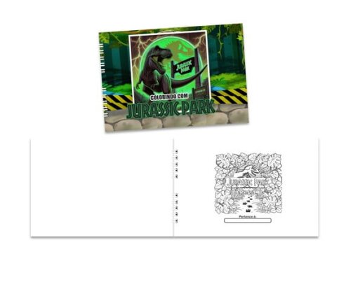 Caderno para Colorir 15x21cm Capa Mole Jurassic Park