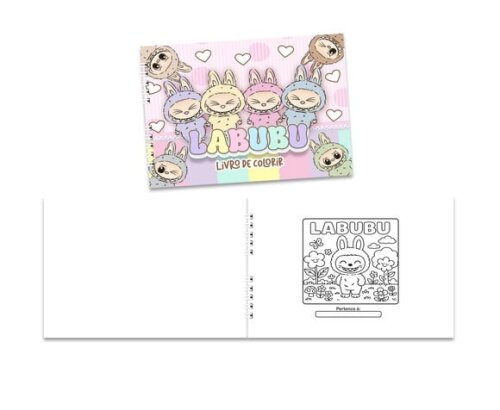 Caderno para Colorir 15x21cm Capa Mole Labubu