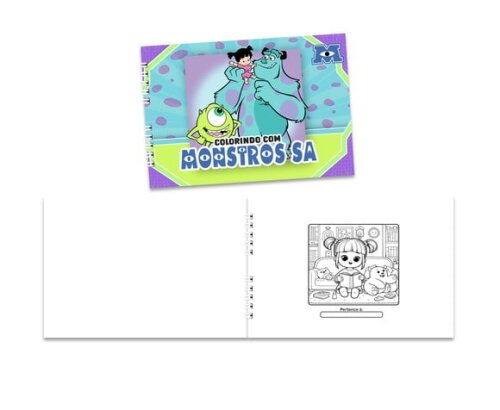 Caderno para Colorir 15x21cm Capa Mole Monstros Sa