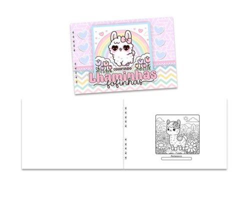 Caderno para Colorir 15x21cm Capa Mole Lhama