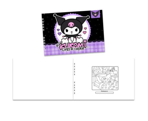 Caderno para Colorir 15x21cm Capa Mole Kuromi