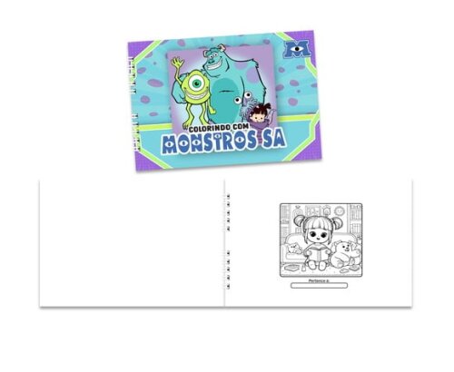 Caderno para Colorir 15x21cm Capa Mole Monstros Sa